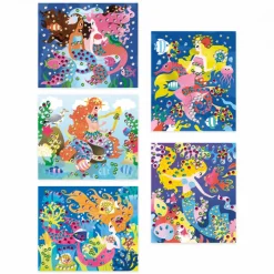 Janod Coffret Créatif Sequins à Coller Sirènes* Sable, Paillettes, Dorure & Strass|Collection "Les Ateliers Du Calme"