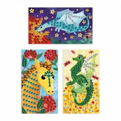 Janod Coffret Créatif Sequins à Coller Dragons* Sable, Paillettes, Dorure & Strass|Collection "Les Ateliers Du Calme"