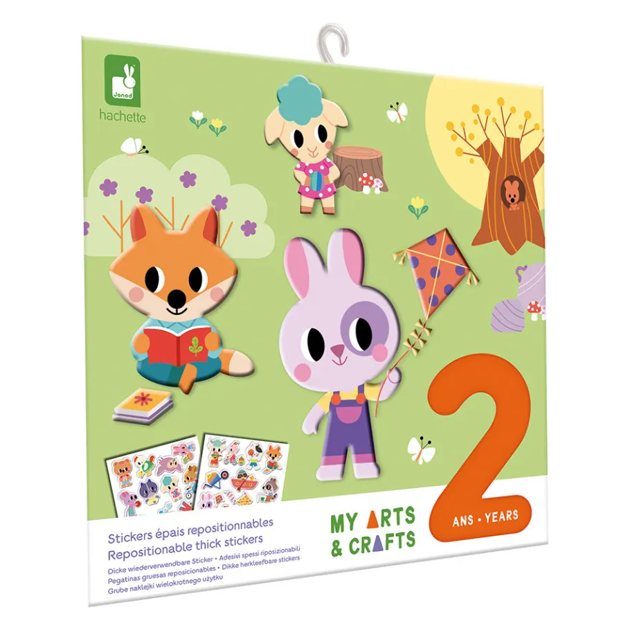 Janod Coffret Créatif Stickers Epais Repositionnables - 2 ans* Mosaïques & Gommettes