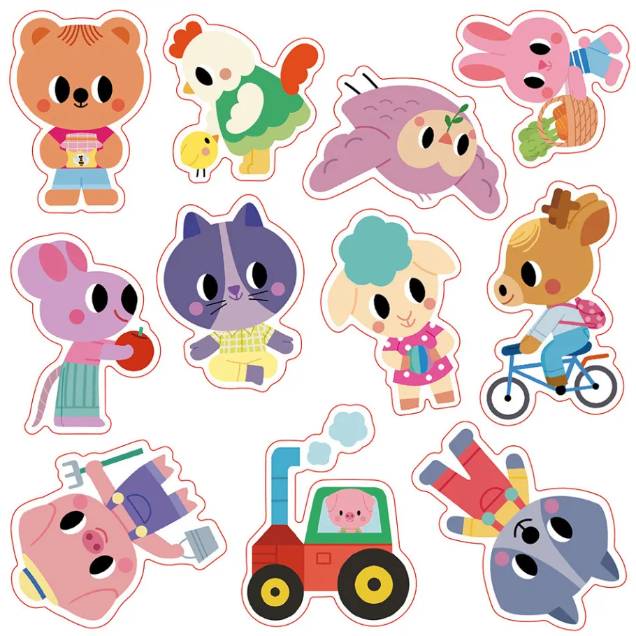 Janod Coffret Créatif Stickers Epais Repositionnables - 2 ans* Mosaïques & Gommettes
