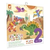 Janod Coffret Créatif Stickers Epais Repositionnables Dinos - 2 ans* Mosaïques & Gommettes