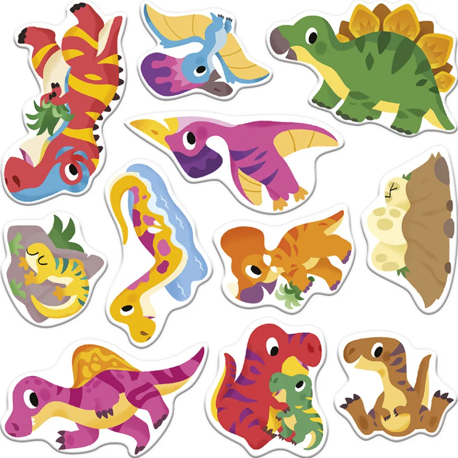 Janod Coffret Créatif Stickers Epais Repositionnables Dinos - 2 ans* Mosaïques & Gommettes