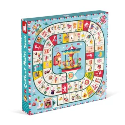 Janod Coffret multi jeux carrousel (bois et carton)* Jeux De Parcours|Jeux Éducatifs Primaire