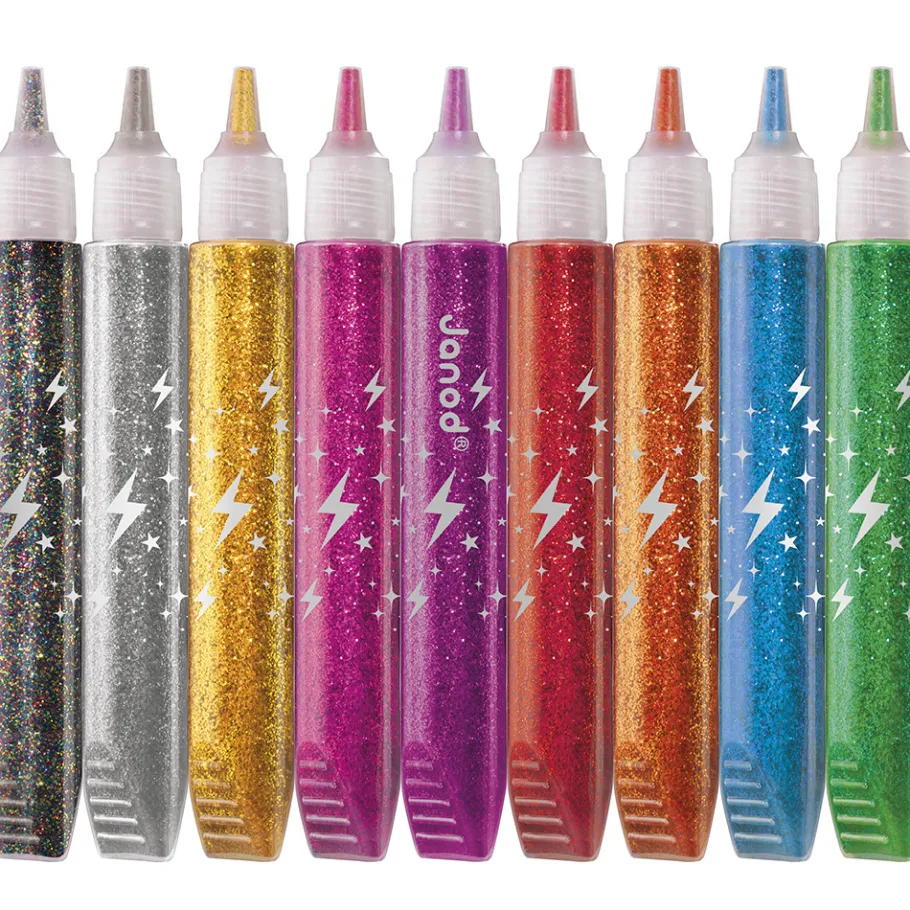 Janod Colle à Paillettes x9 tubes* Peinture Par Numéro & Coloriage|Tampons & Papeterie
