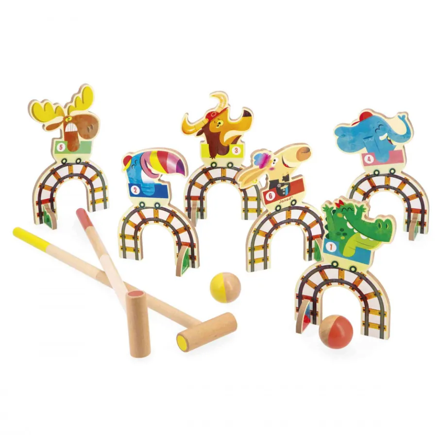 Janod Croquet Grand Huit Applepop* Sports & Activités D'Extérieur