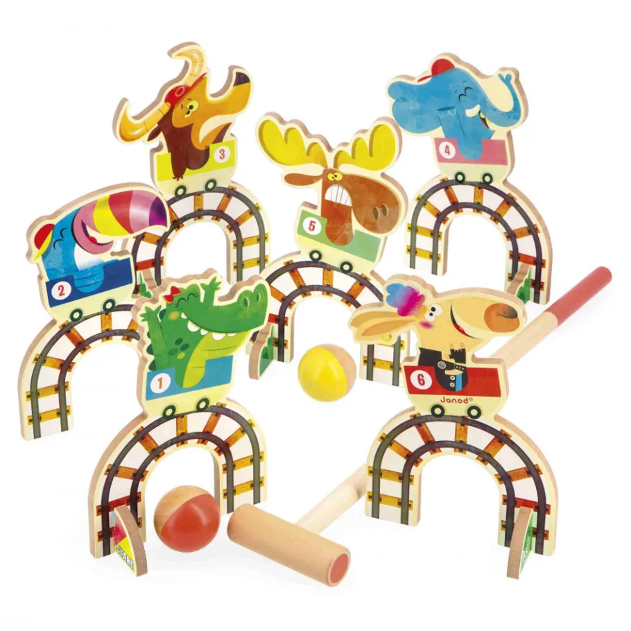 Janod Croquet Grand Huit Applepop* Sports & Activités D'Extérieur