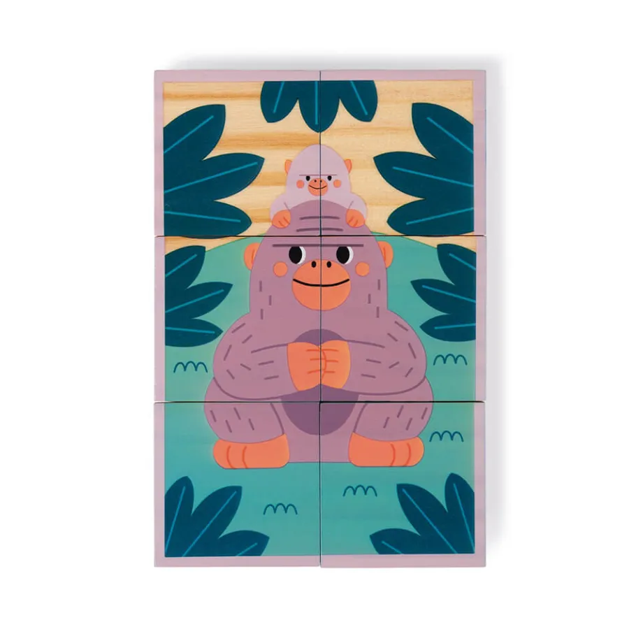 Janod Cubes en bois animaux - Partenariat WWF®* Cubes & Pyramides|Manipulation & Encastrement