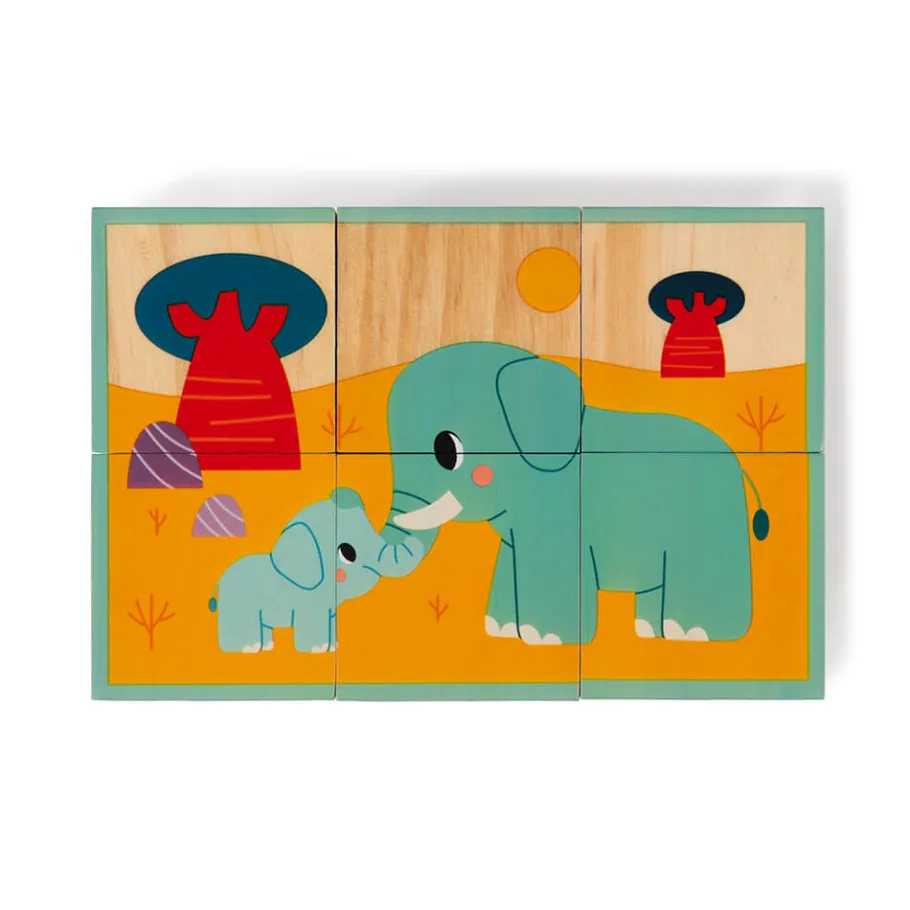 Janod Cubes en bois animaux - Partenariat WWF®* Cubes & Pyramides|Manipulation & Encastrement