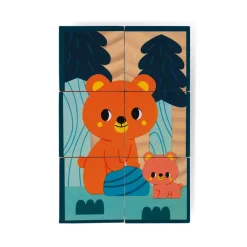 Janod Cubes en bois animaux - Partenariat WWF®* Cubes & Pyramides|Manipulation & Encastrement