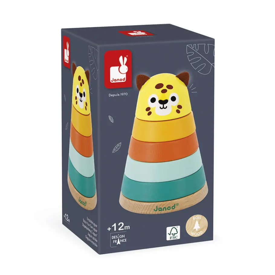 Janod Empilable Jaguar Tropik* Formes & Couleurs|Cubes & Pyramides