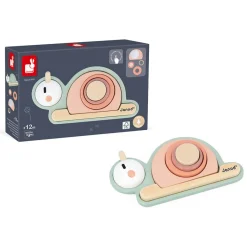 Janod Empilable Sensoriel Escargot Sweet Cocoon* Puzzles En Bois Premier Âge