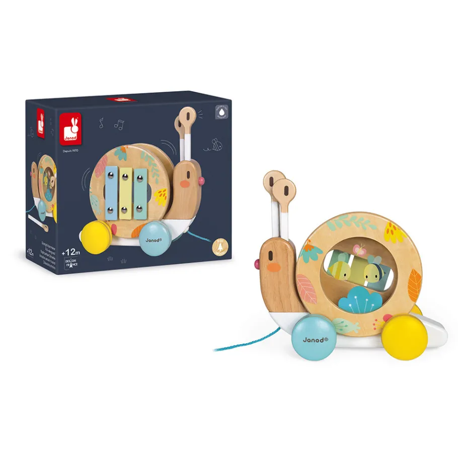 Janod Escargot à Promener Pure (bois)* Jouets Musicaux|Jouets À Promener & À Pousser