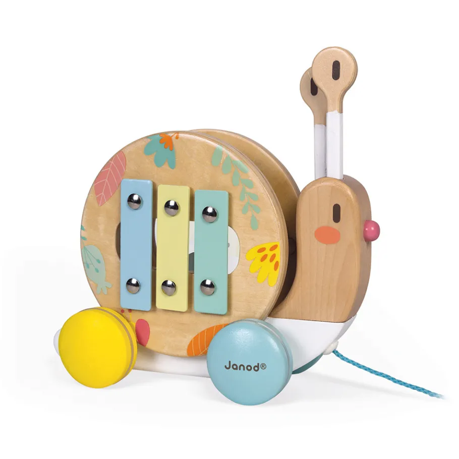 Janod Escargot à Promener Pure (bois)* Jouets Musicaux|Jouets À Promener & À Pousser