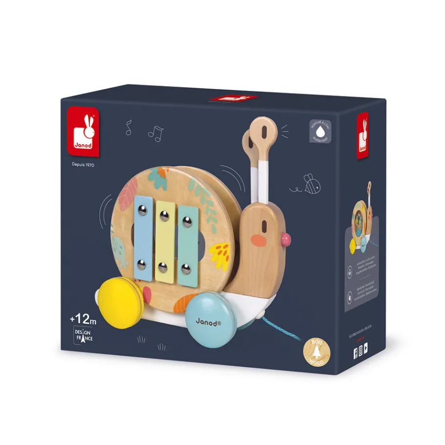 Janod Escargot à Promener Pure (bois)* Jouets Musicaux|Jouets À Promener & À Pousser