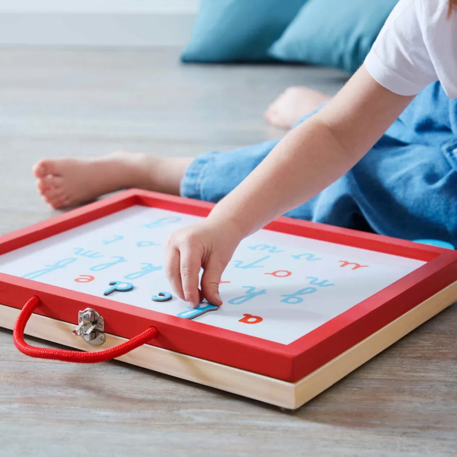 Janod Essentiel - Mallette de Lettres Cursives 4 en 1* Jeux Éducatifs Primaire|Jeux Éducatifs Chiffres & Lettres