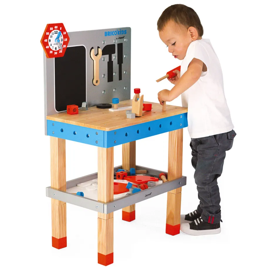 Janod Etabli magnétique géant Brico'Kids (bois)* Établis, Outils & Bricolage
