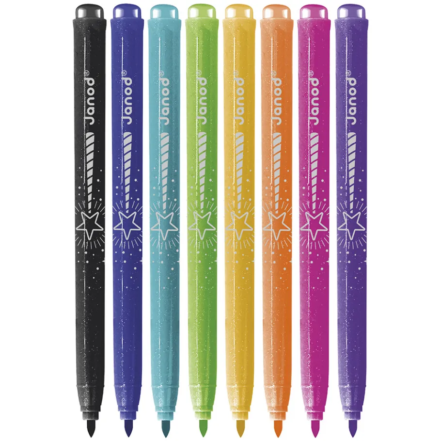 Janod Feutres Pailletés x8* Peinture Par Numéro & Coloriage