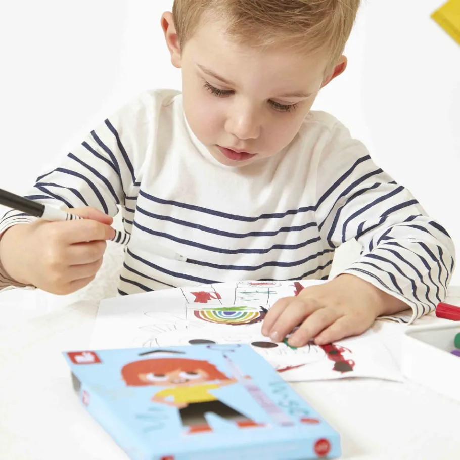 Janod Feutres Pinceaux x10* Peinture Par Numéro & Coloriage