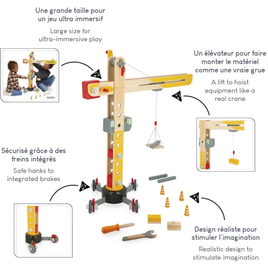 Janod Grande Grue* Véhicules, Garages & Voitures|Établis, Outils & Bricolage