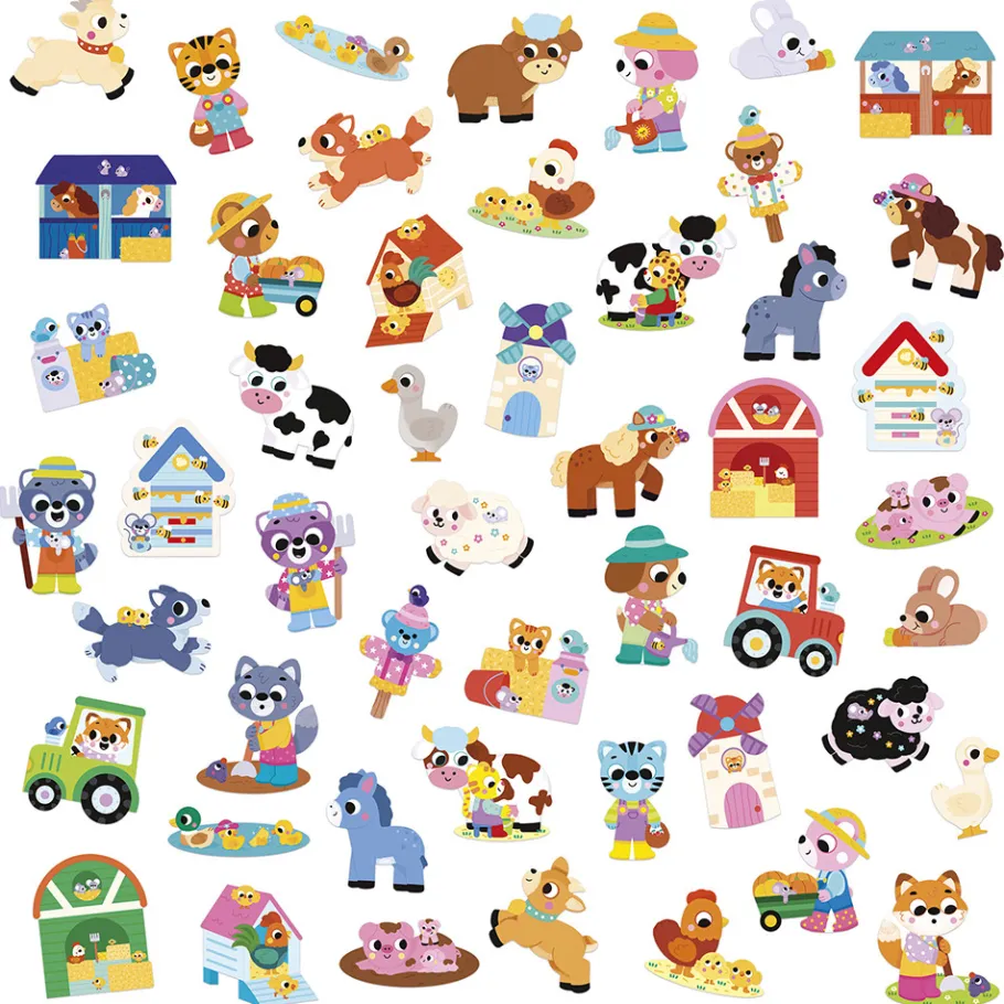 Janod Grandes Gommettes Animaux de la Ferme x50* Mosaïques & Gommettes