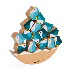 Janod Jeu Basculo Manchots en bois - Partenariat WWF®* Jeux D'Équilibre|Jeux Éducatifs Primaire