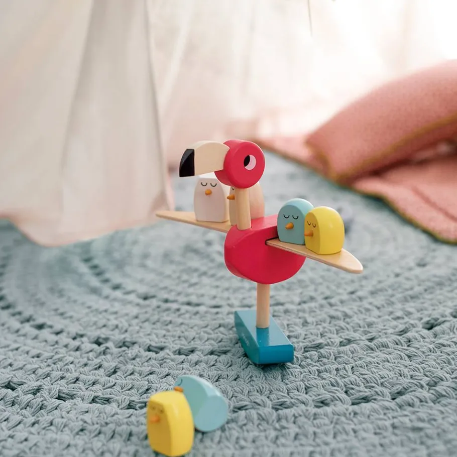 Janod Jeu d'équilibre flamant rose (bois)* Jeux D'Équilibre