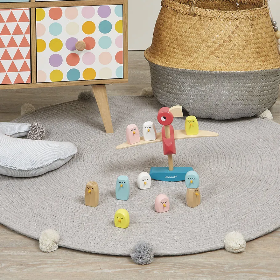 Janod Jeu d'équilibre flamant rose (bois)* Jeux D'Équilibre