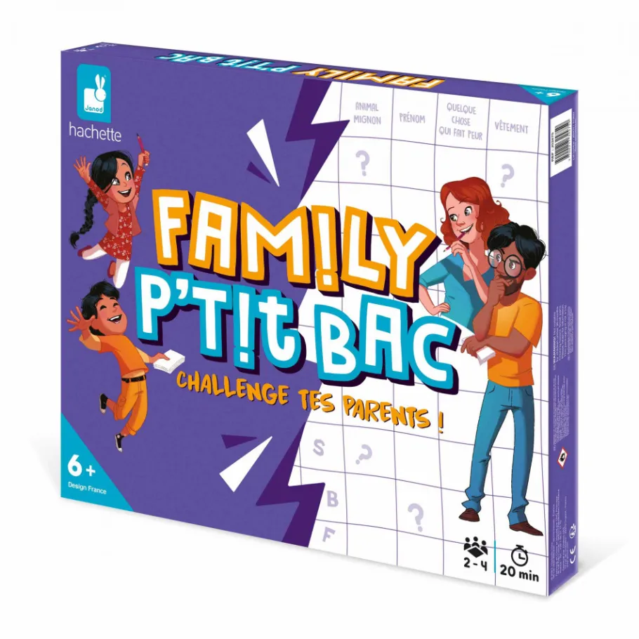 Janod Jeu Family P'tit Bac - Challenge tes Parents* Jeux De Rapidité & De Stratégie|Jeux Éducatifs Primaire