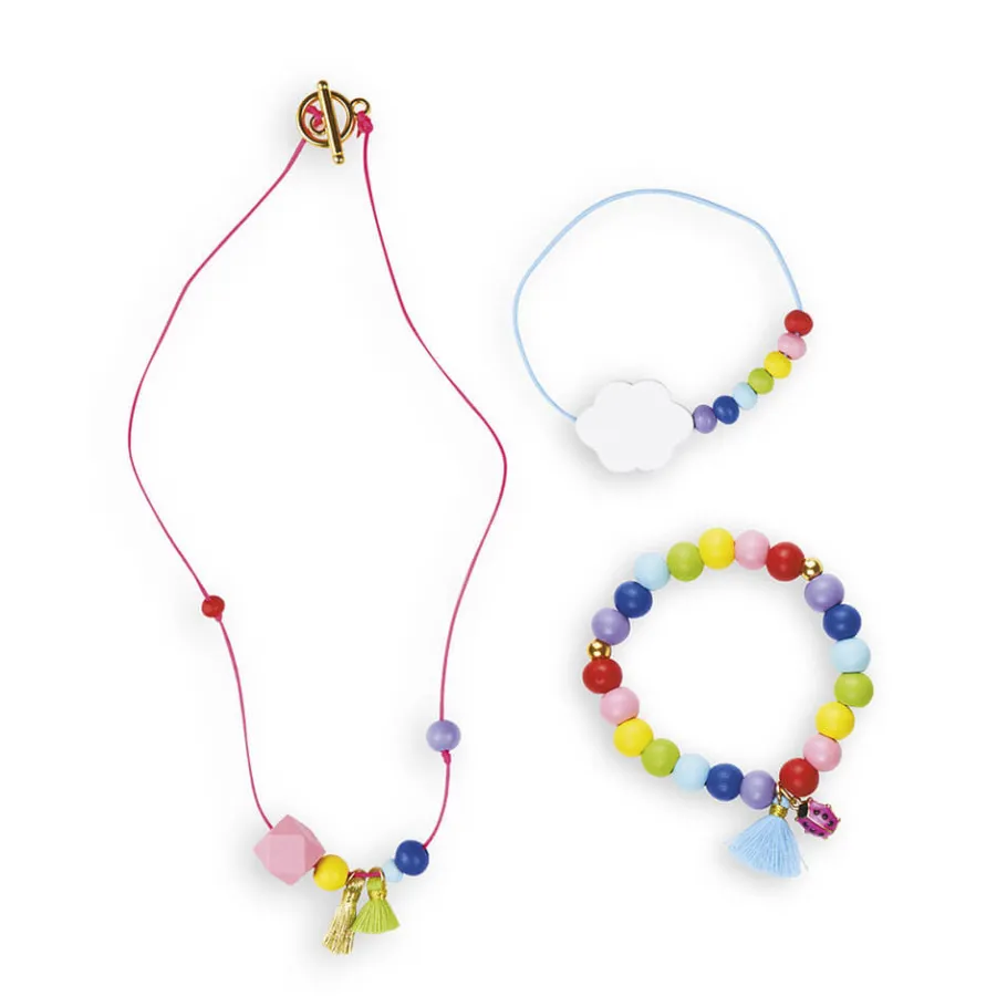 Janod Kit Créatif - 3 Bijoux Arc-En-Ciel à Créer* Collection "Les Ateliers Bijoux" & Les Perles