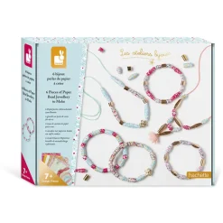 Janod Kit Créatif - 6 bijoux Perles de Papier à Créer* Collection "Les Ateliers Bijoux" & Les Perles