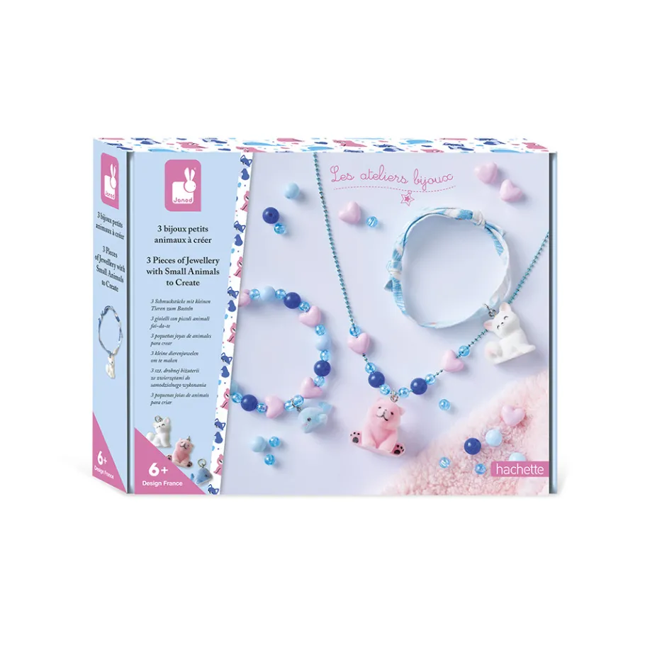 Janod Kit Créatif - 3 Bijoux Petits Animaux à Créer* Collection "Les Ateliers Bijoux" & Les Perles