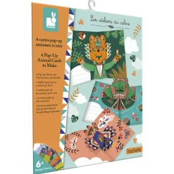 Janod Kit Créatif - 6 Cartes Pop-Up Animaux à Créer* Créations 3D|Tampons & Papeterie