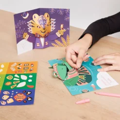 Janod Kit Créatif - 6 Cartes Pop-Up Animaux à Créer* Créations 3D|Tampons & Papeterie