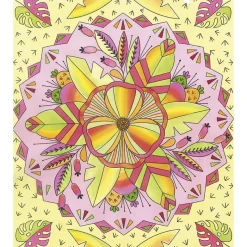 Janod Kit Créatif - 4 Tableaux Peinture Arc-en-Ciel Mandala* Peinture Par Numéro & Coloriage