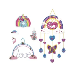 Janod Kit Créatif - Coffret Multi-Activités Arc-En-Ciel* Créations 3D|Sable, Paillettes, Dorure & Strass
