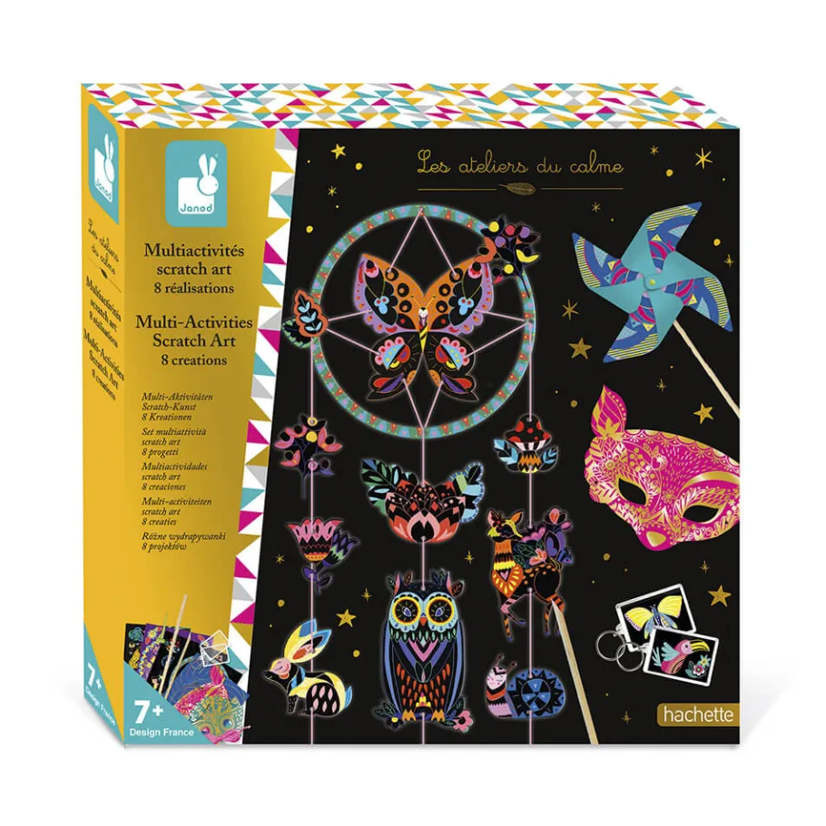 Janod Kit Créatif - Coffret Multi-Activités Scratch Art* Collection "Les Ateliers Du Calme"|Cartes À Gratter