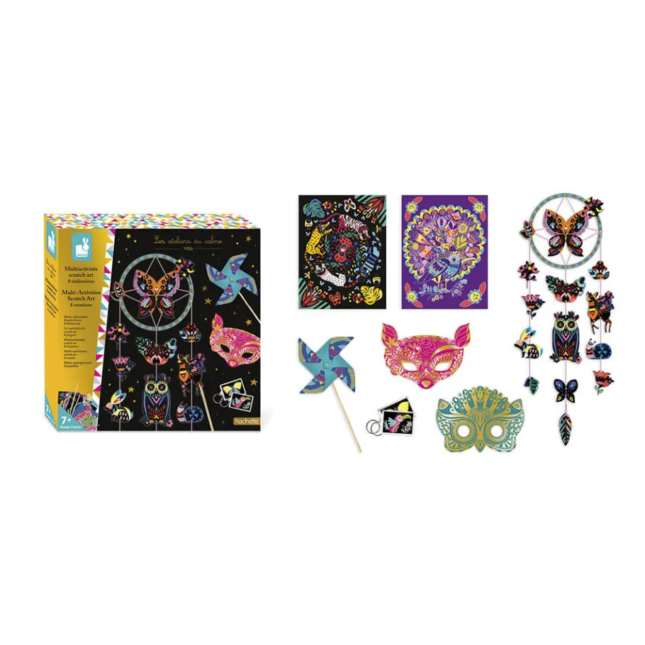 Janod Kit Créatif - Coffret Multi-Activités Scratch Art* Collection "Les Ateliers Du Calme"|Cartes À Gratter