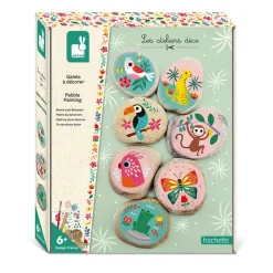 Janod Kit Créatif - Galets à Décorer* Peinture Par Numéro & Coloriage|Collection "Les Ateliers Déco"