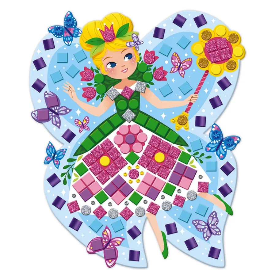 Janod Kit Créatif - Mosaïques Princesses et Fées* Mosaïques & Gommettes|Collection "Les Ateliers Du Calme"