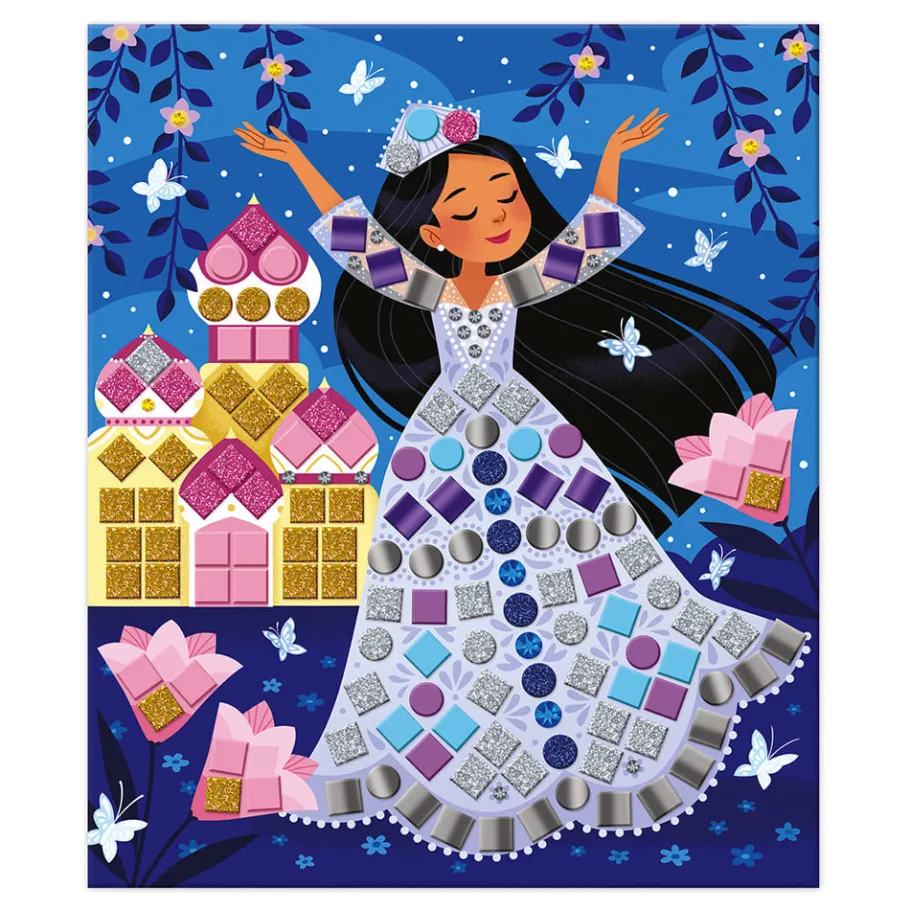 Janod Kit Créatif - Mosaïques Princesses et Fées* Mosaïques & Gommettes|Collection "Les Ateliers Du Calme"