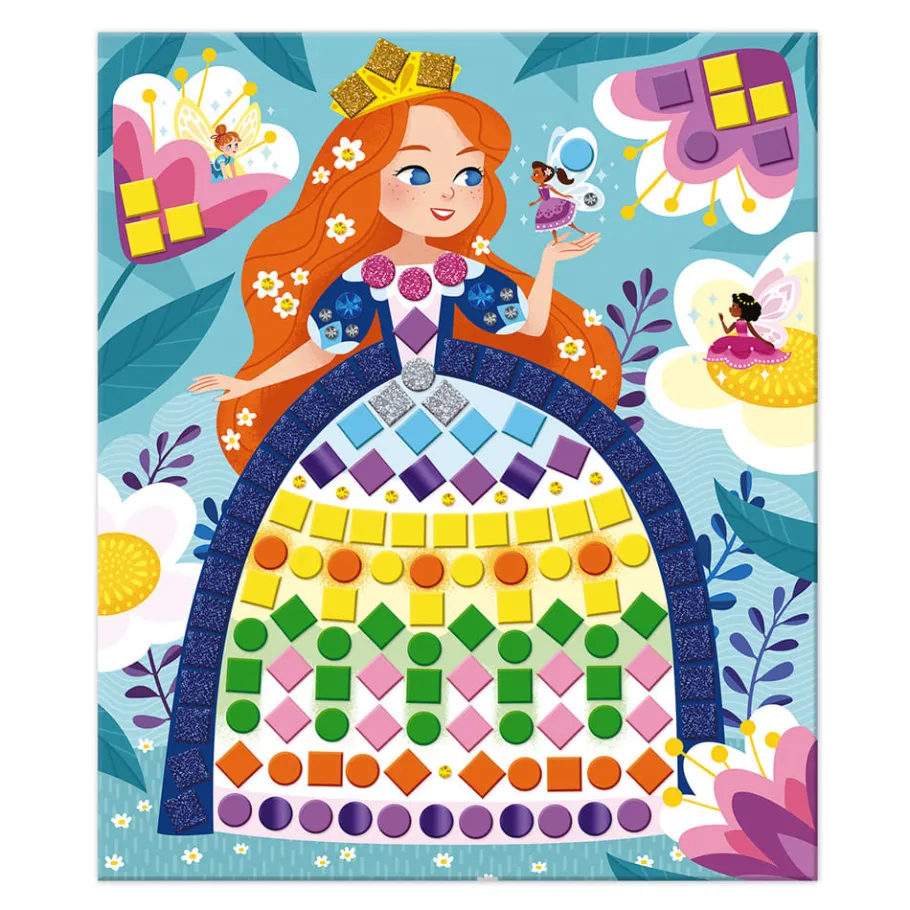 Janod Kit Créatif - Mosaïques Princesses et Fées* Mosaïques & Gommettes|Collection "Les Ateliers Du Calme"