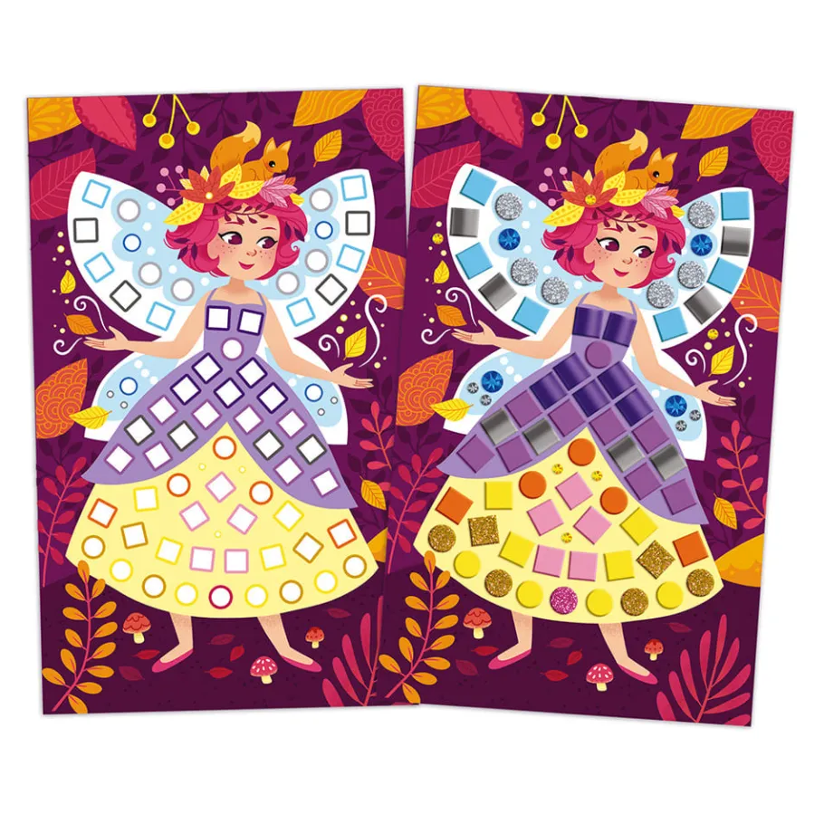 Janod Kit Créatif - Mosaïques Princesses et Fées* Mosaïques & Gommettes|Collection "Les Ateliers Du Calme"