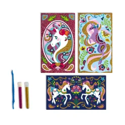 Janod Kit Créatif - Paillettes Licornes* Sable, Paillettes, Dorure & Strass|Collection 