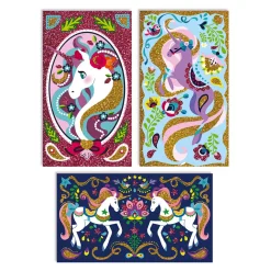 Janod Kit Créatif - Paillettes Licornes* Sable, Paillettes, Dorure & Strass|Collection 