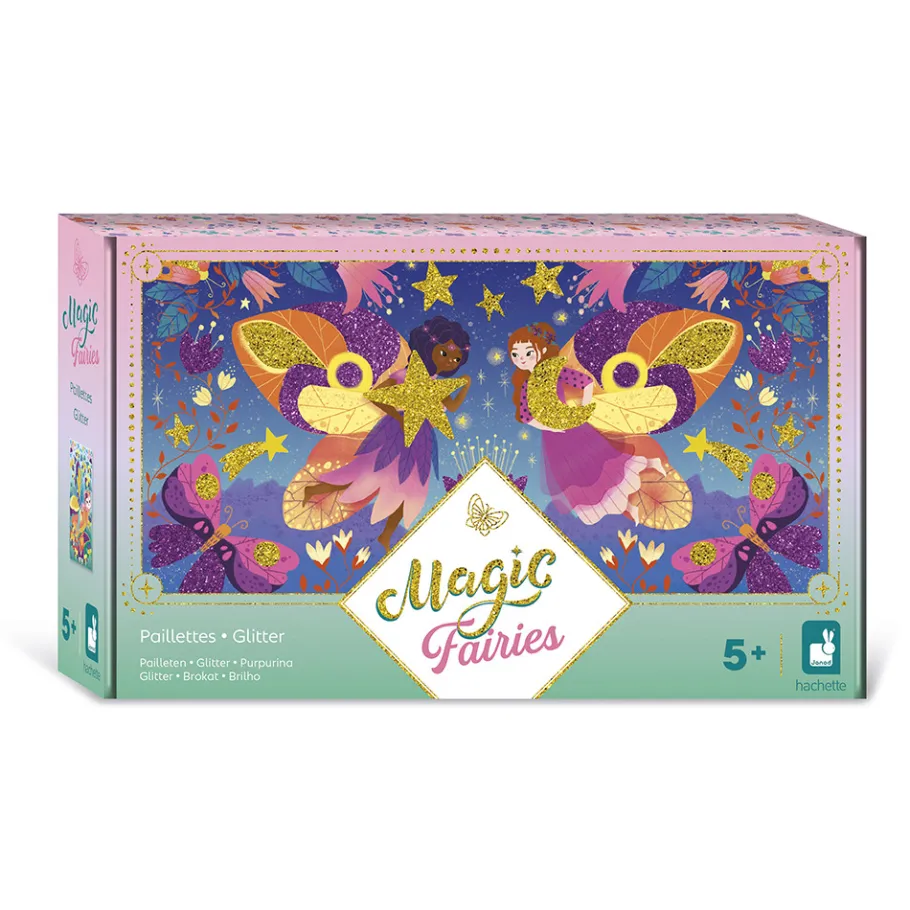 Janod Kit Créatif - Paillettes Magic Fairies* Sable, Paillettes, Dorure & Strass
