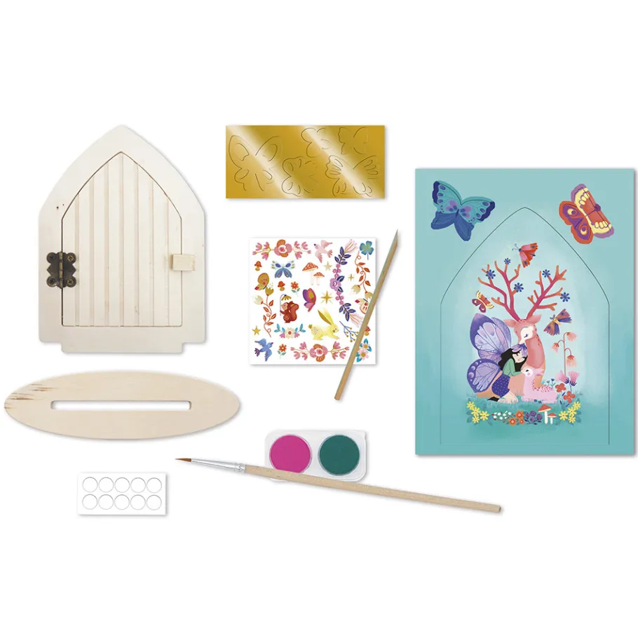 Janod Kit Créatif - Porte de Fée à Décorer Magic Fairies* Créations 3D|Collection "Les Ateliers Déco"