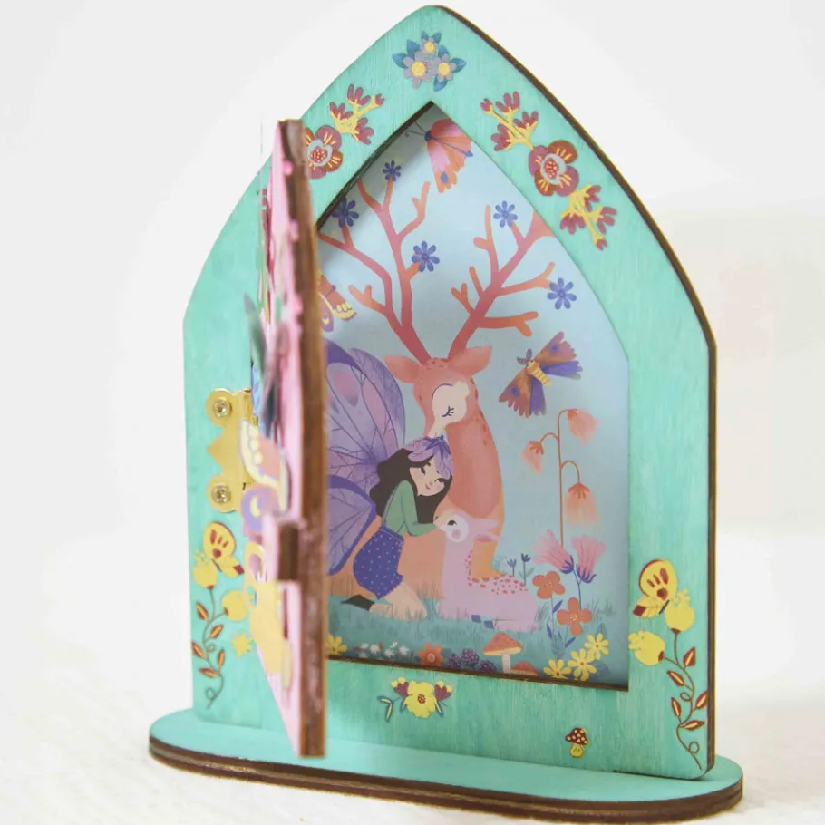 Janod Kit Créatif - Porte de Fée à Décorer Magic Fairies* Créations 3D|Collection "Les Ateliers Déco"