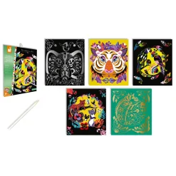 Janod Kit Créatif - Scratch Art Animaux Du Monde* Cartes À Gratter|Collection 