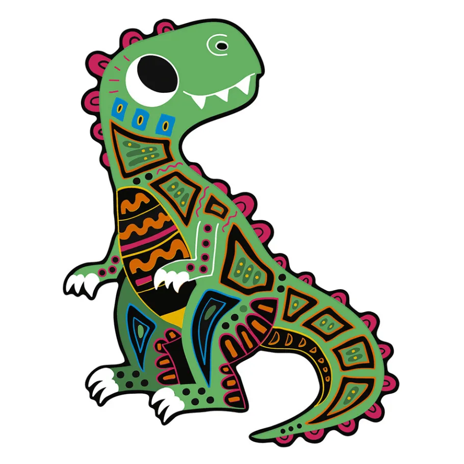 Janod Kit Créatif - Scratch Art Dinosaures Silhouettés* Cartes À Gratter|Collection "Les Ateliers Du Calme"