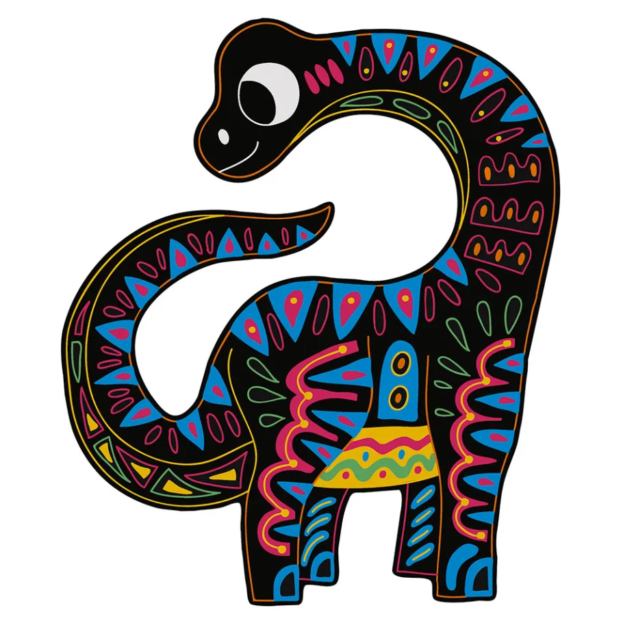 Janod Kit Créatif - Scratch Art Dinosaures Silhouettés* Cartes À Gratter|Collection "Les Ateliers Du Calme"